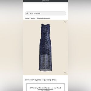 J. Crew Collection navy sequins sheath dress NWT sz 6